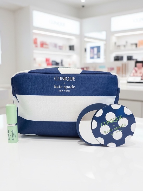 kate spade Handbags - Limited edition collab Kate Spade x Clinique bundle (makeup bag, mirror and lips